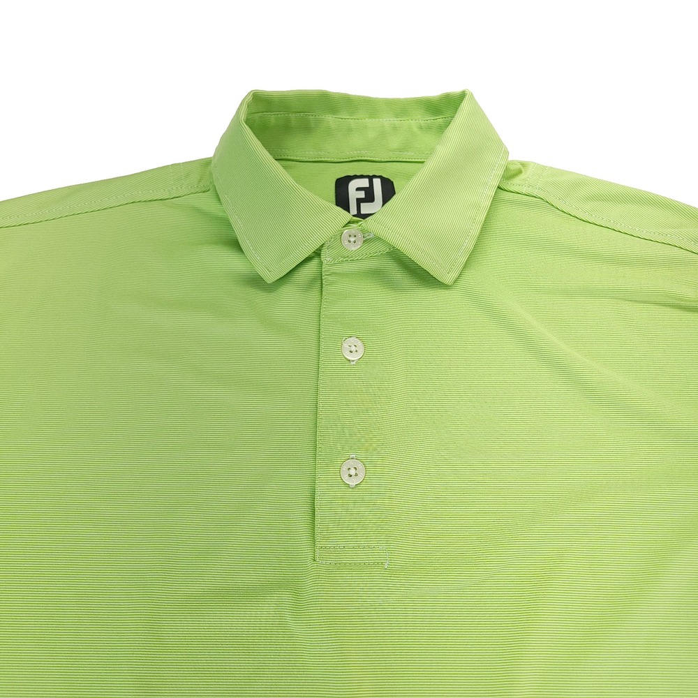 FootJoy Golf Polo Shirt Men Large Bright Green Short Sleeve Golf Stretch Comfort